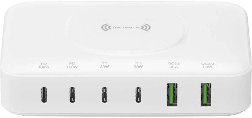 4smarts 7in1 100W įkrovimo stotelė su belaidžiu įkrovimu Baltas 540570