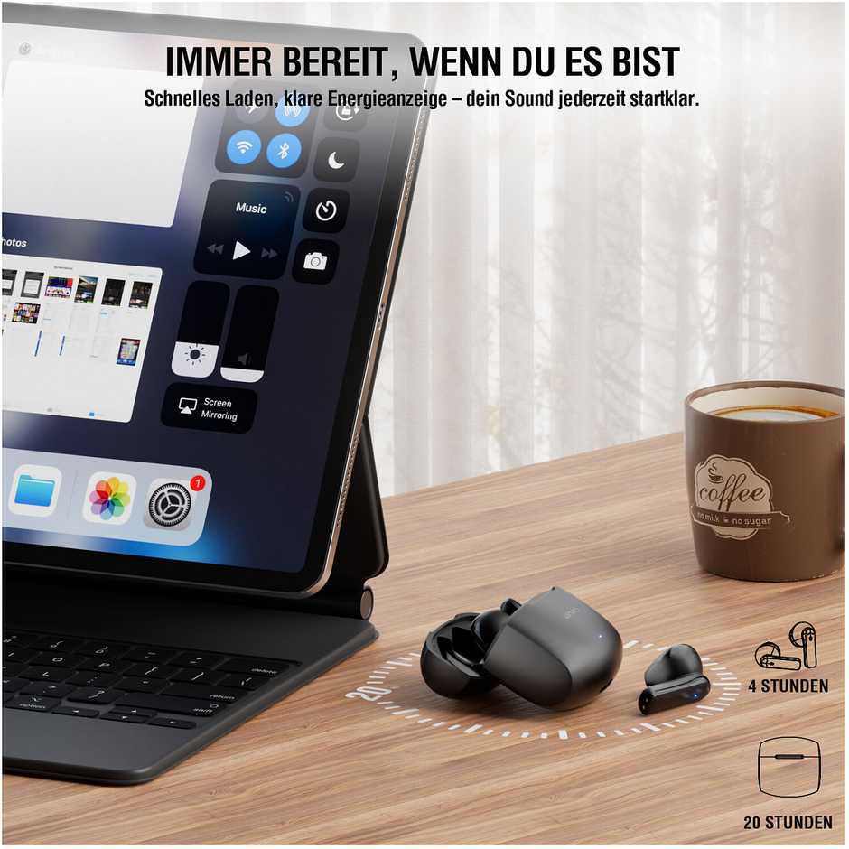 Ausinės 4smarts SkyBuds Air Juodas (541722)