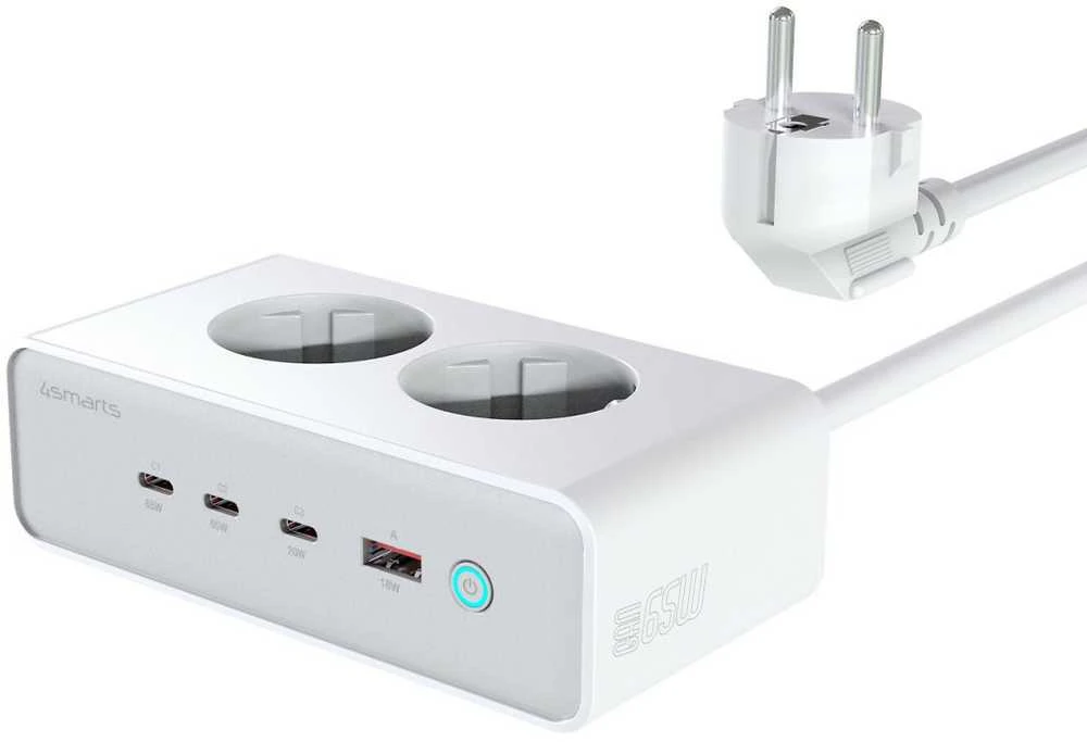 4smarts 6in1 65W GaN baltas prailgintuvas