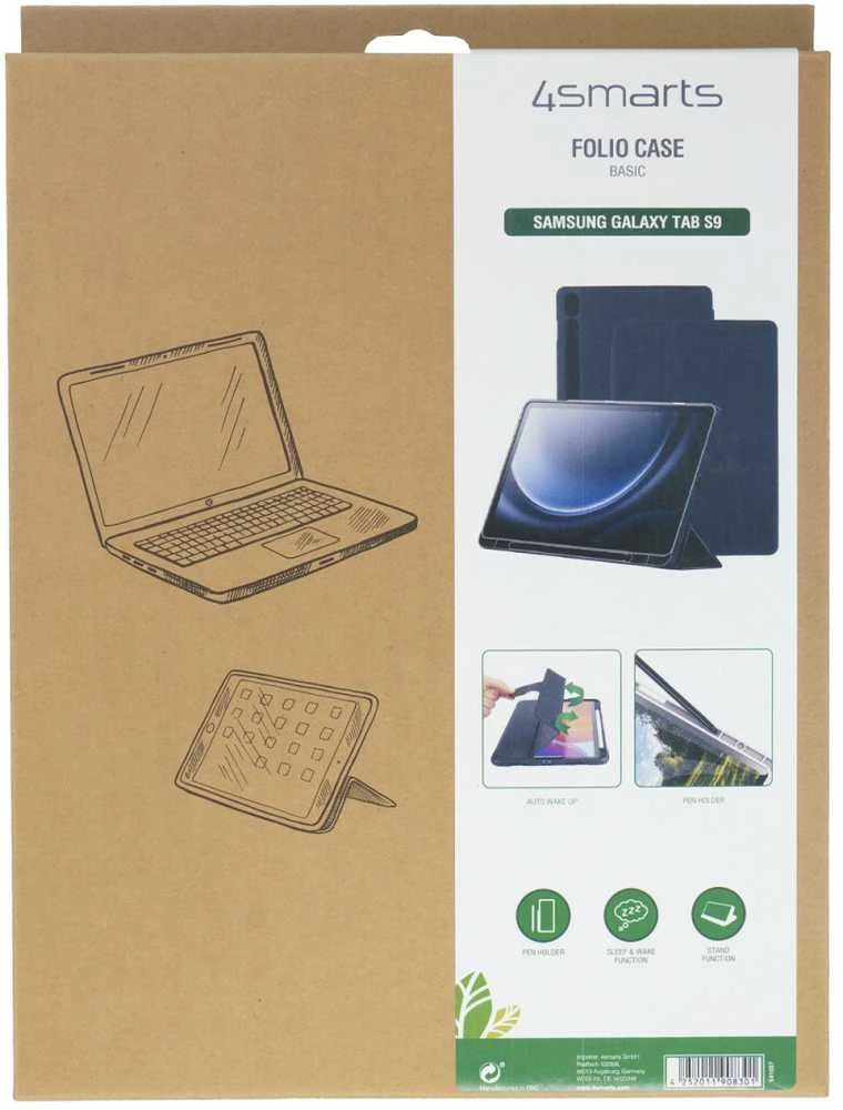 4smarts planšetinio kompiuterio dėklas „4smarts Folio Case Basic“, skirtas „Samsung Galaxy Tab S10 Ultra“.