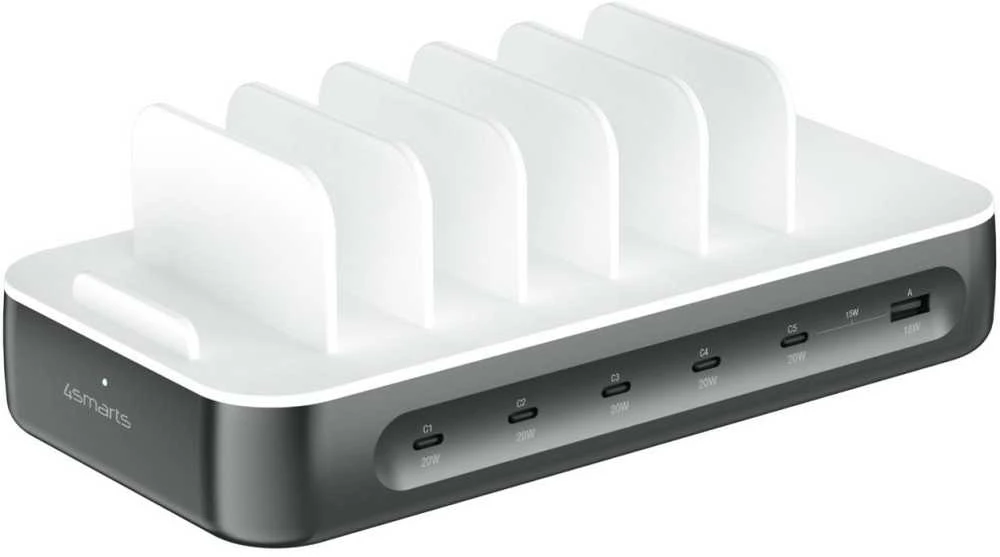 4smarts Team 100W įkrovimo stotelė su kabelių rinkiniu, Space Gray