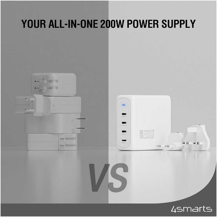 Įkroviklis 4smarts GaN Flex Pro Sieciowa 4 USB-C 200 W (545200)