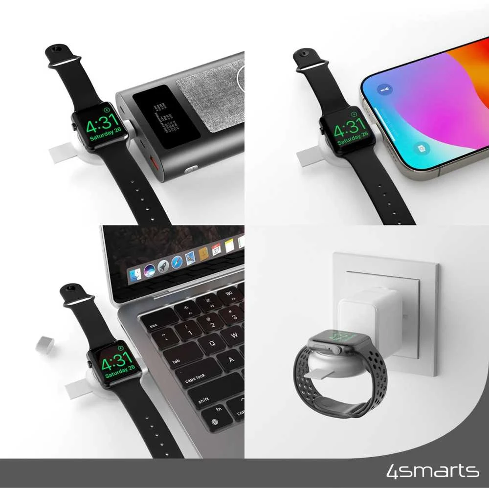 4smarts Įkroviklis indukcinė MFI FastCharger dla Apple Watch sidabrinė/sidabrinis 541000