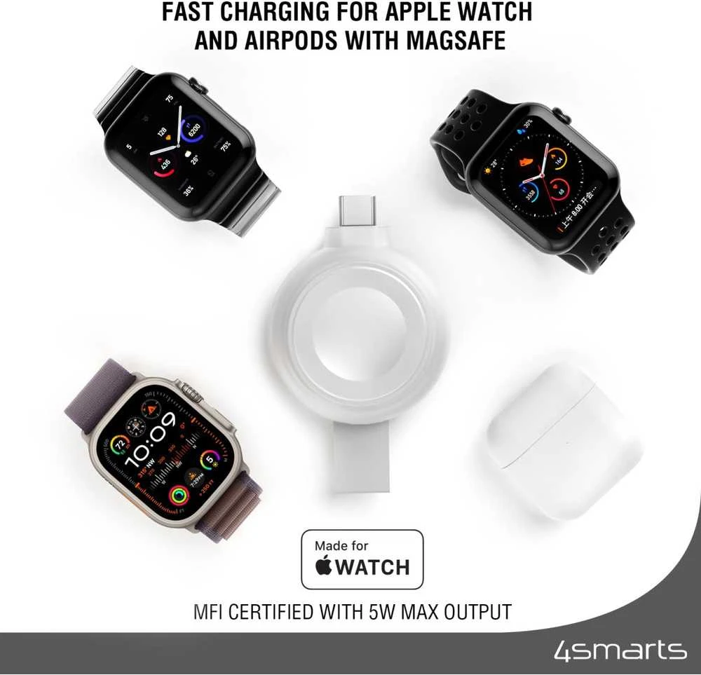 4smarts Įkroviklis indukcinė MFI FastCharger dla Apple Watch sidabrinė/sidabrinis 541000
