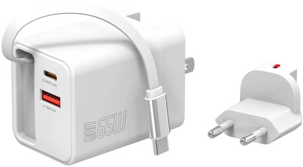 Įkroviklis jungiama į tinklą 4smarts Flex Jojo 65W GaN 2xUSB-C + USB-A balta