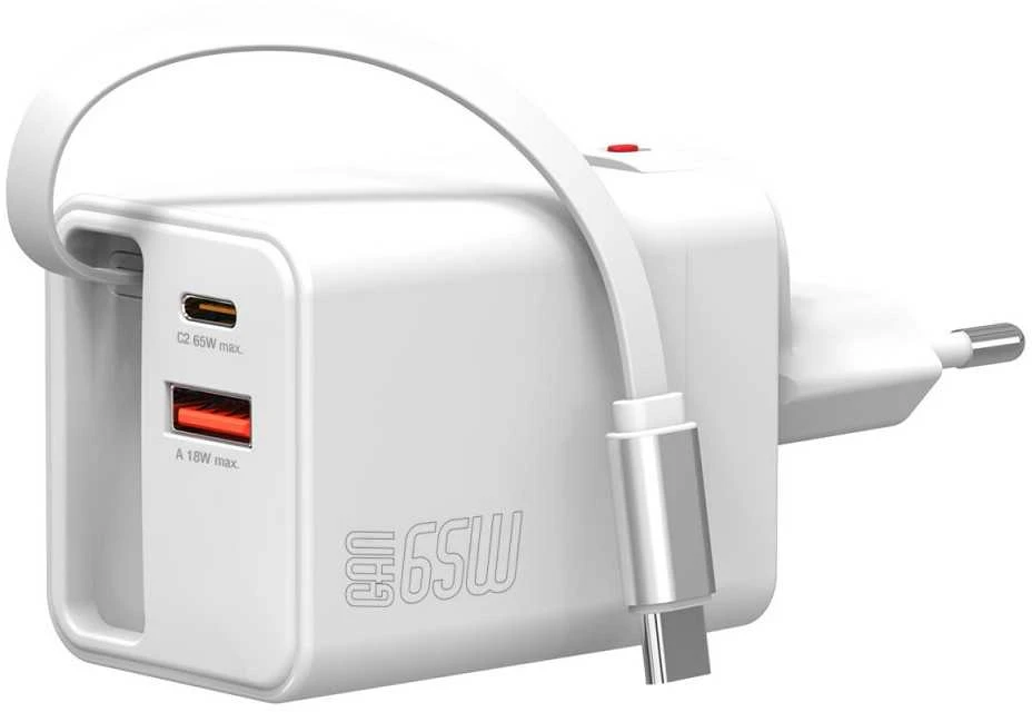 Įkroviklis jungiama į tinklą 4smarts Flex Jojo 65W GaN 2xUSB-C + USB-A balta