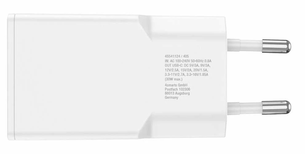 Įkroviklis 4smarts PDPlug Slim GaN 1x USB-C 30W Baltas (541124)