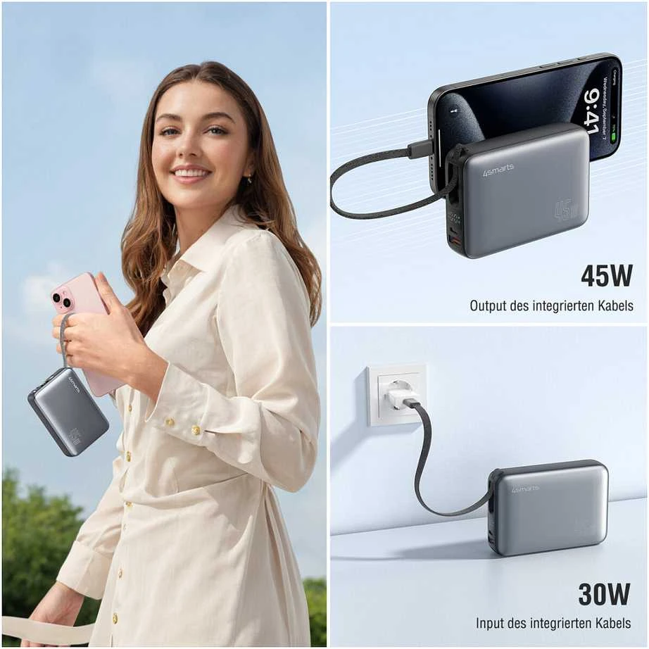 Išorinė baterija 4smarts Enterprise Compact 20000mAh 45W pilka