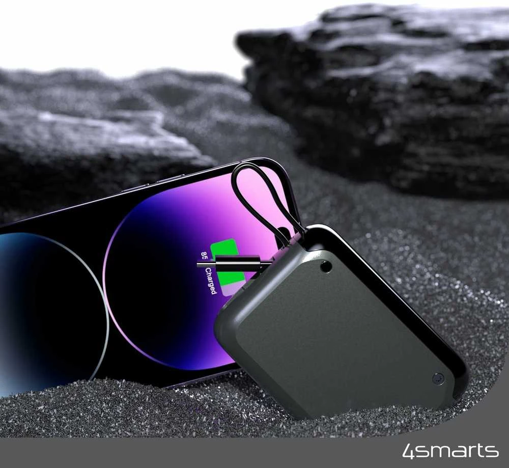 4smarts Pocket 10000 mAh 30W su įmontuotu USB-C kabelio kamuoliuku