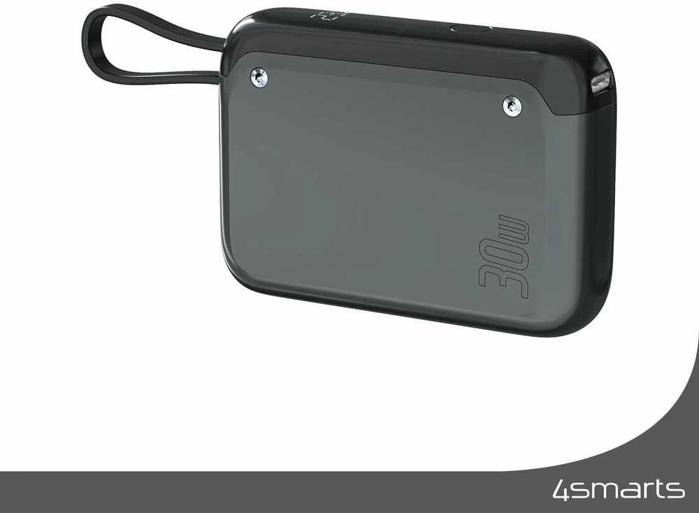 4smarts Pocket 10000 mAh 30W su įmontuotu USB-C kabelio kamuoliuku