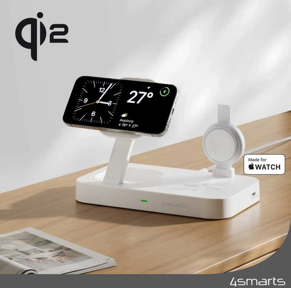 Įkroviklis 4smarts Trident Qi2 MFi Fast Charger Baltas (540999)