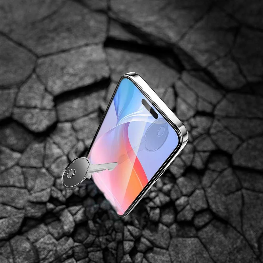 4Smarts STIKLAS SU TVIRTINIMO RĖMELIU - IPHONE 16