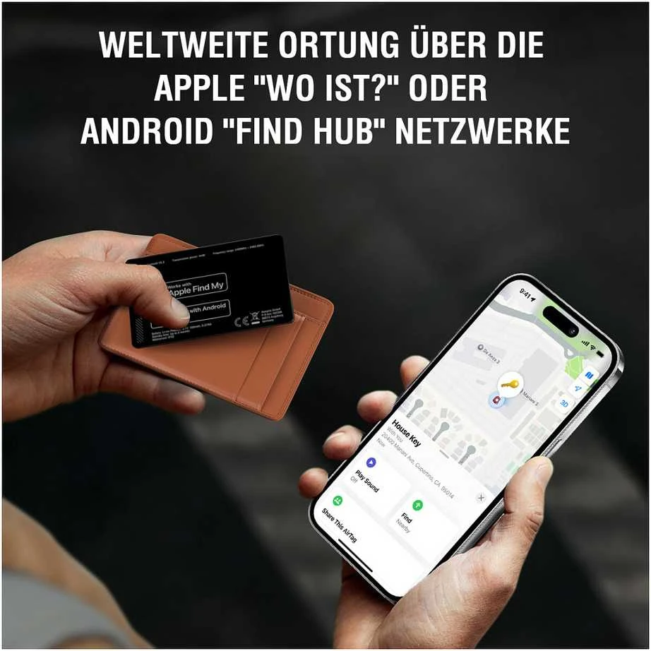 Daiktų ieškiklis 4smarts SkyTag Card Duos ReCharge juodos spalvos