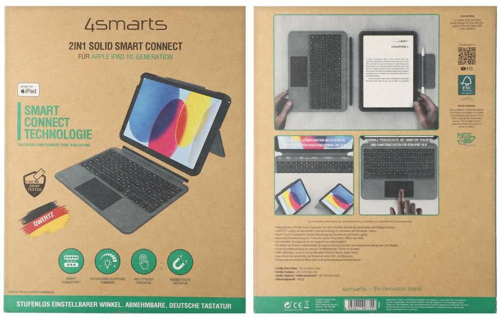 4Smarts Tastatur Case 2in1 Solid Smart Connect f. iPad 10. Gen