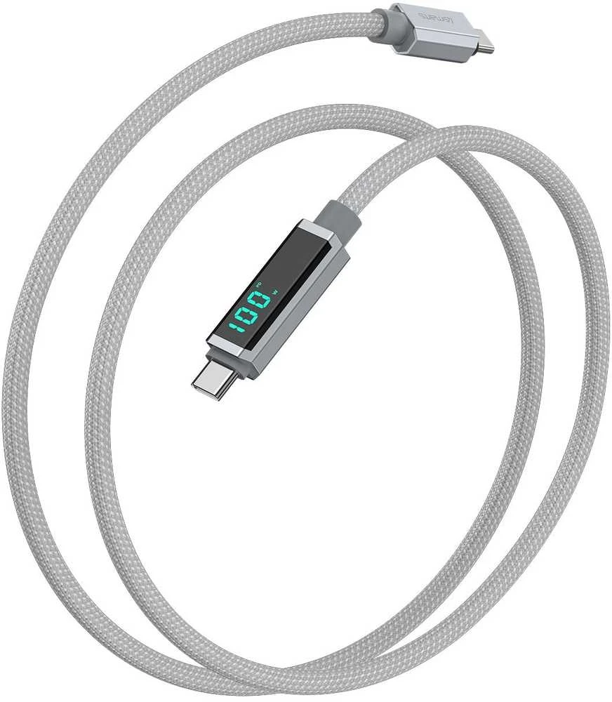 4smarts USB-C kabelis DigitCord 100W 1,5m, pilkas