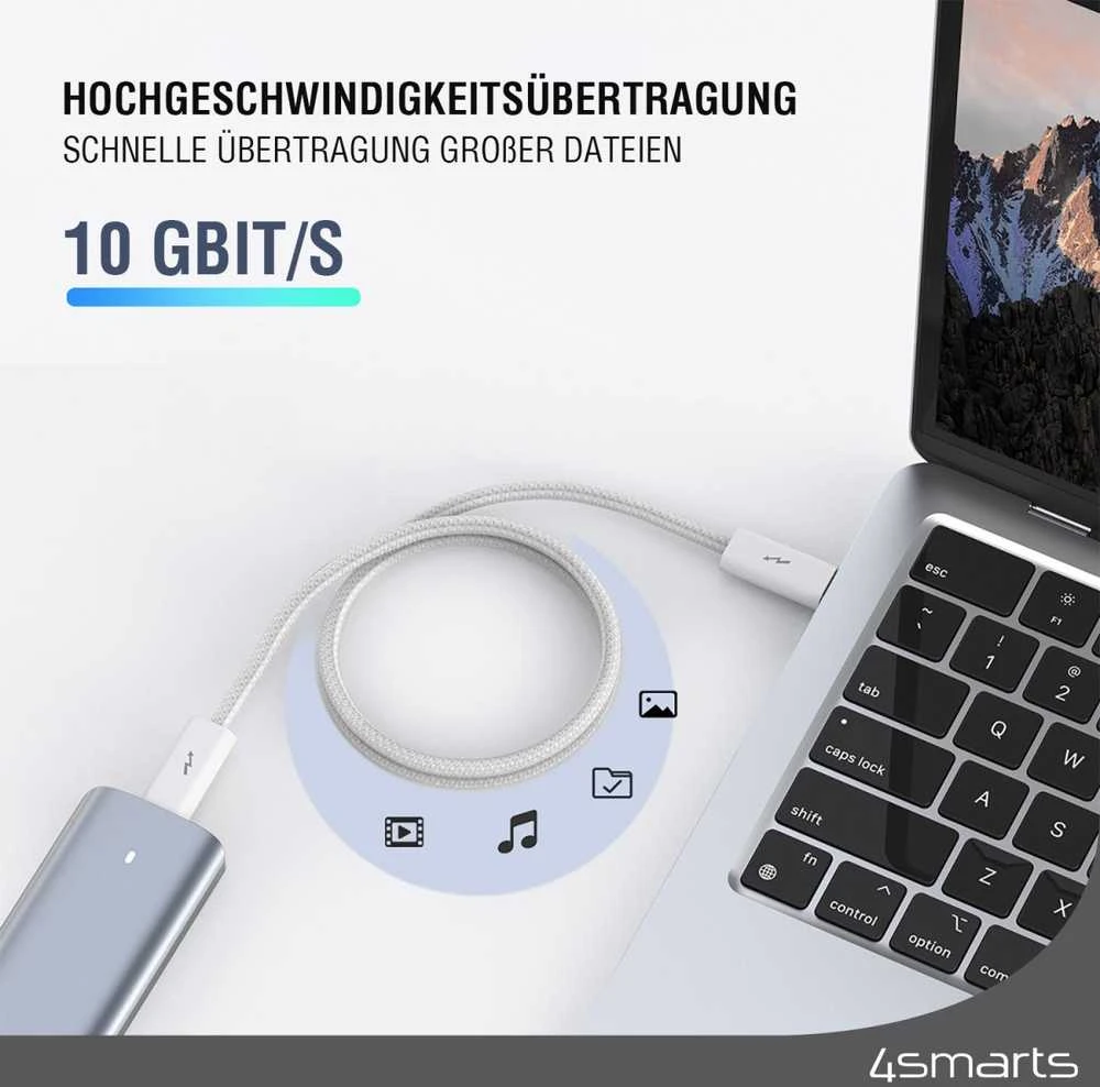 USB kabelis 4smarts USB-C - USB-C 1.5 m Baltas (540959)