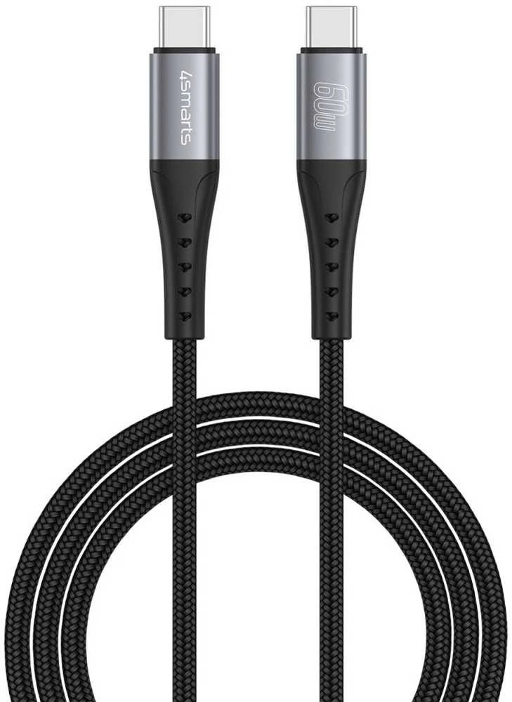 Kabelis USB 4smarts USB-C - USB-C 1.5 m Juodas (541454)