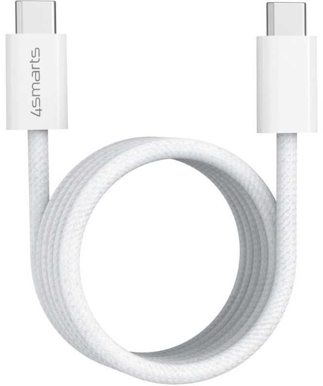 4smarts USB-C laidas 100W 5A 1.5m magnetiniu būdu ištraukiamas balta/baltas 541012