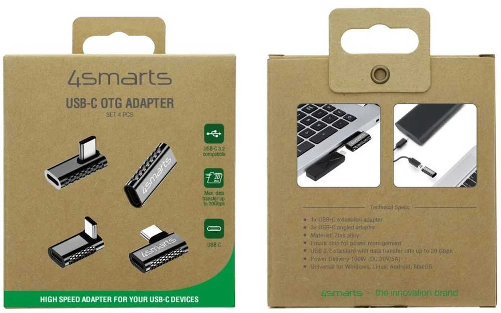4Smarts USB-C OTG adapterių rinkinys 4 vnt