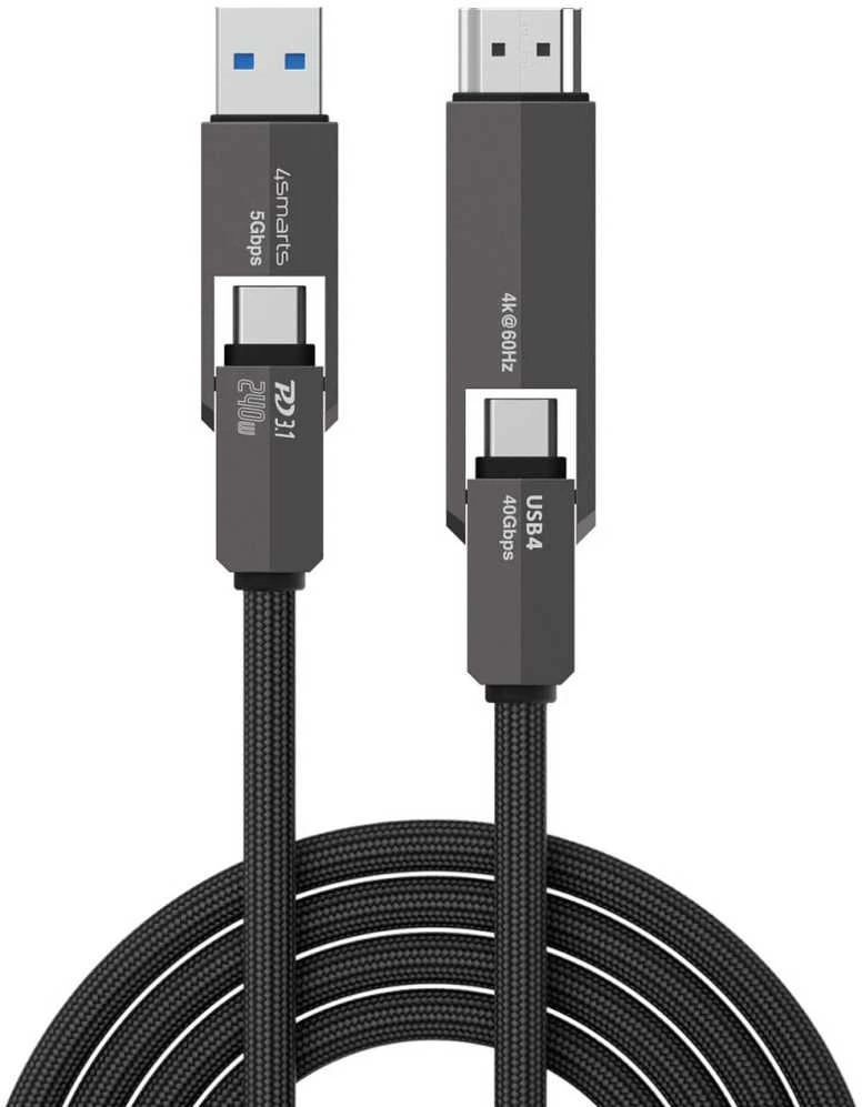 4smarts ComboCord sujungti USB ir HDMI antgaliai