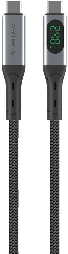 Kabelis USB4 4smarts DigitCord 240W 1.5m juodos spalvos