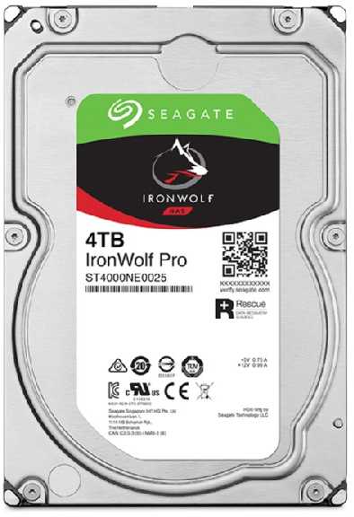 4 TB „Seagate IronWolf Pro ST4000NT001“ 7200 aps./min. 256 MB