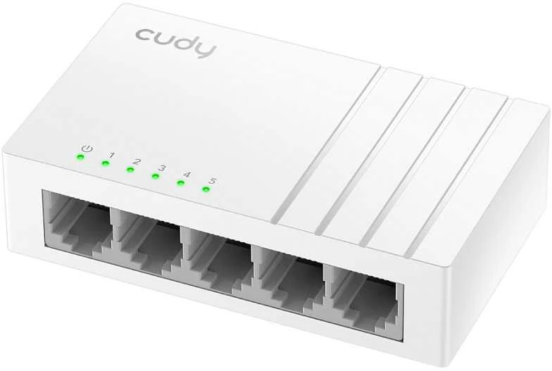 Šakotuvas „Cudy GS105U“ tinklo komutatorius, nevaldomas gigabito eternetas (10/100/1000), Baltas