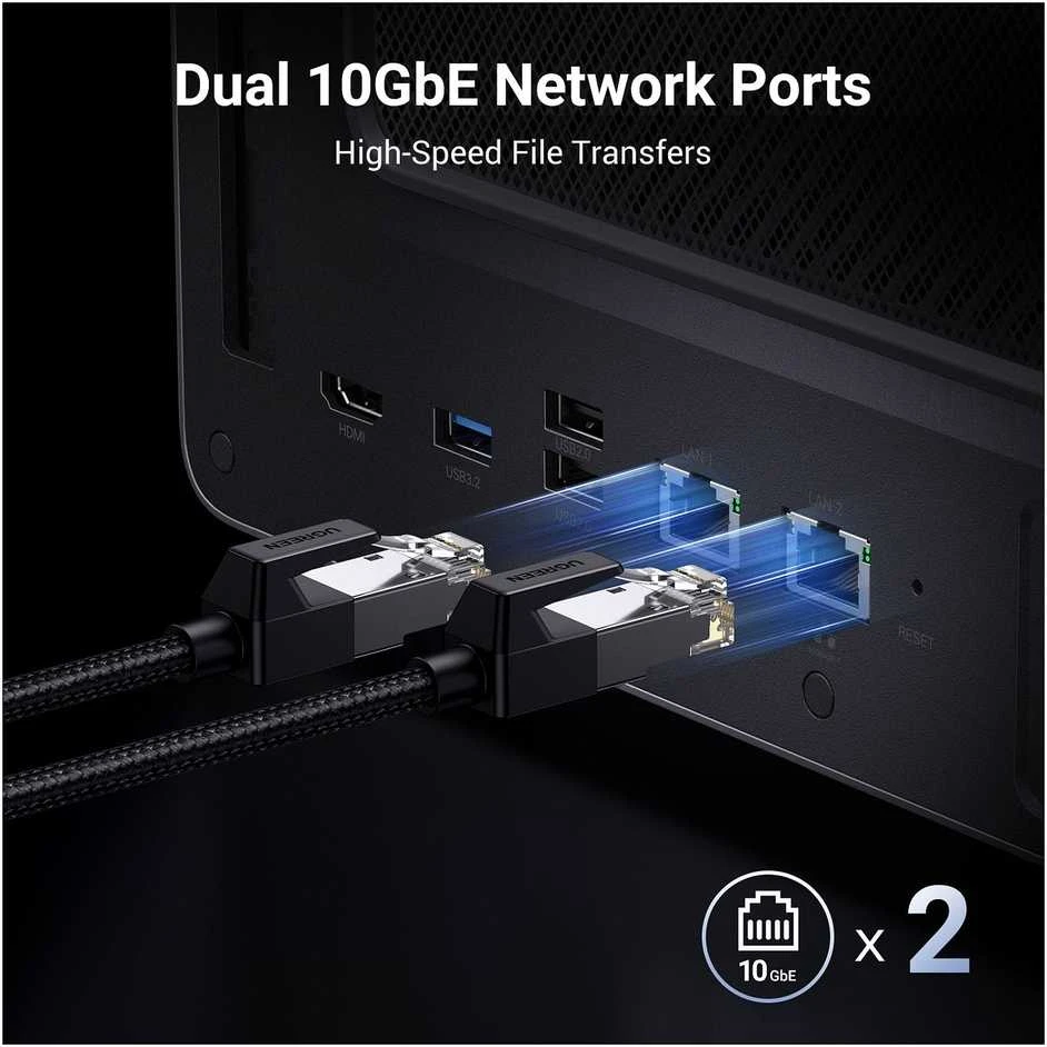 Serveris Serwer plików Ugreen NASync DXP6800 Pro 6-dyskowy 8GB DDR5 Intel i5-1235U 2x 10GbE 8K HDMI SD 4.0 Juodas (DXP6800 PRO)