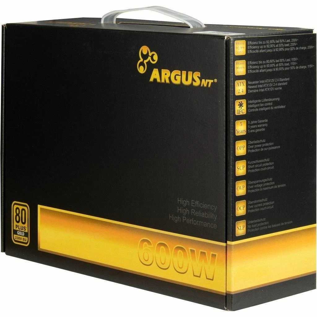 „Inter-Tech Argus GPS-600 600W“, kompiuterio maitinimo šaltinis - juodas, 600 vatų