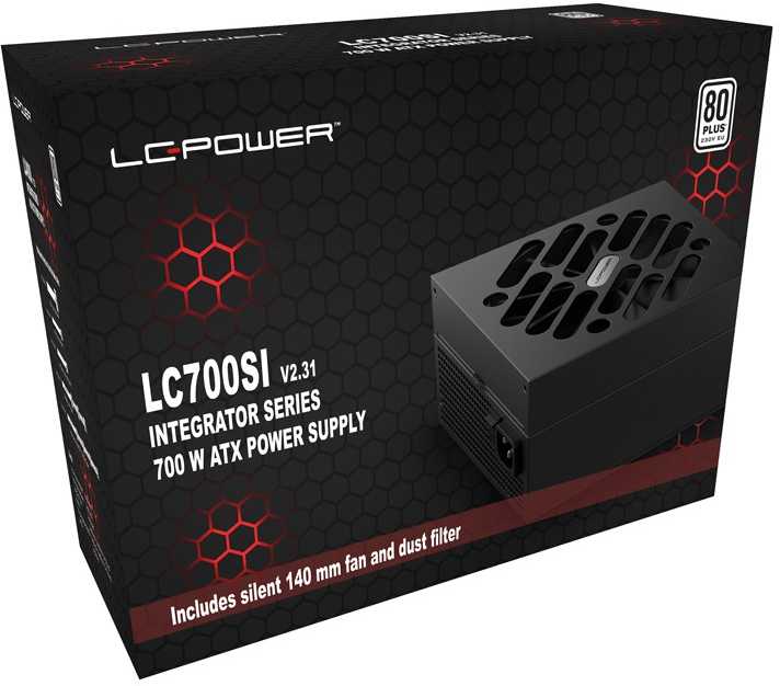 LC-Power LC700SI V2.31, 700 W, 180–240 V, 700 W, 50/60 Hz, 3 A, aktyvus