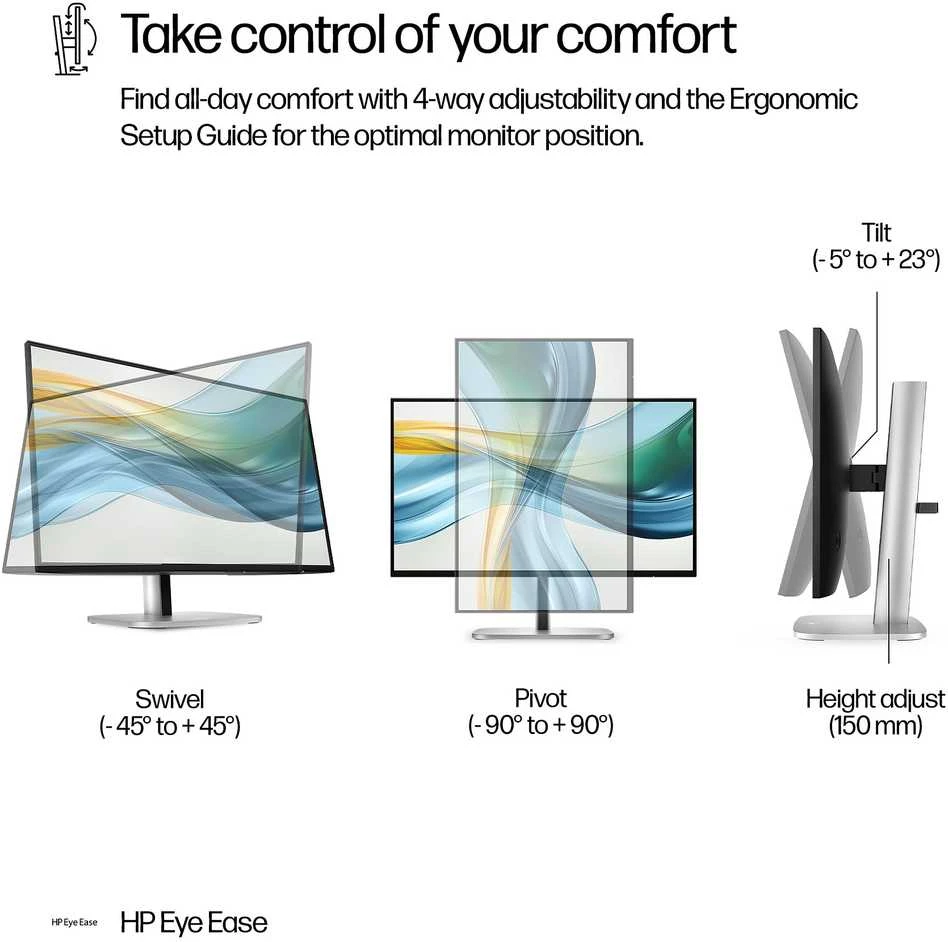 HP 524pu Series 5 Pro FHD įkrovimo monitorius – 23,8 colių 1920x1080 FHD 350 nitų 100 Hz AG, IPS, USB-C(100W/15W)/HDMI/DisplayPort Daisy-Chain, 3x USB-A, RJ-45velti/pivolt aukštis/ (pakeičia E24u G5) (Pažeista pakuotė)