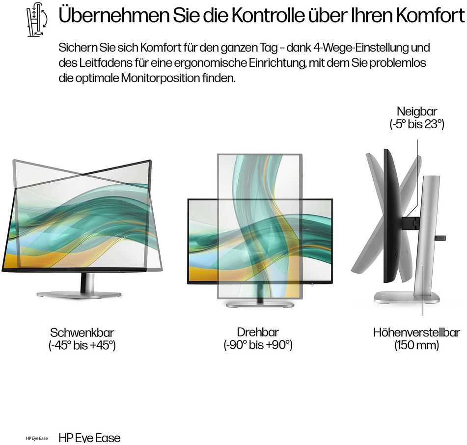 HP 524pf Series 5 Pro FHD monitorius – 23,8 colių 1920x1080 FHD 350 nitų 100 Hz AG, IPS, HDMI/DisplayPort, 4x USB-A, reguliuojamas aukštis / pakreipimas / pasukimas / pasukamas, 3 metai (pakeičia E24 G5)