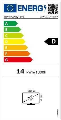 Monitorius Wortmann Terra 2465W PV Baltas - 23,8" | IPS | Full HD | Pivot