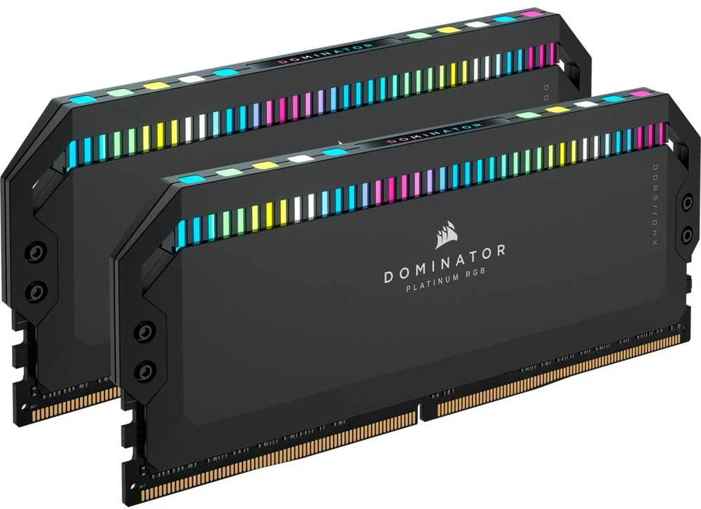 RAM 64 GB „Corsair DIMM 6600“ (2 x 32 GB) dvigubos atminties rinkinys (juodas. CMT64GX5M2B6600C32. „Dominator Platinium“. INTEL XMP)