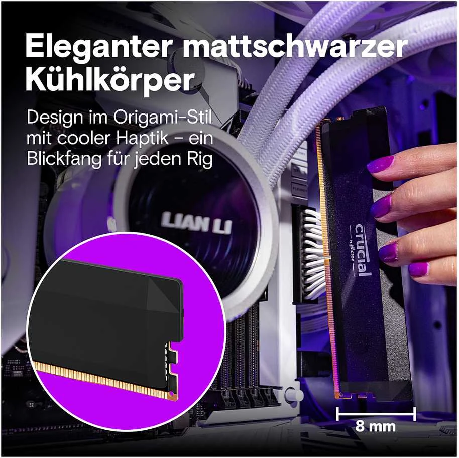 RAM „Crucial Pro“ spartinimo funkcija 64 GB [2 x 32 GB 6400 MHz DDR5 CL40 UDIMM]