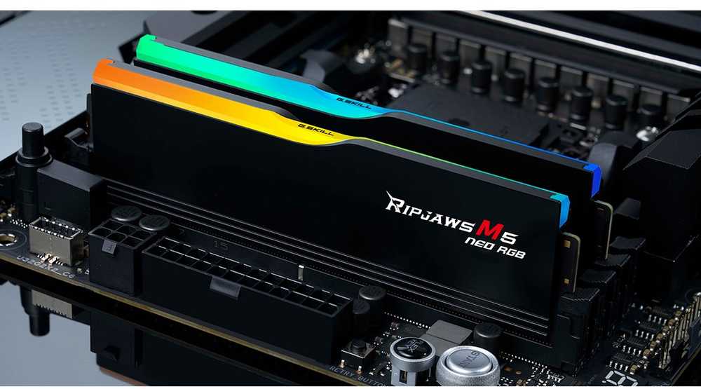 RAM Atmintis G.Skill Ripjaws M5 Neo RGB, DDR5, 64 GB, 6000MHz, CL32 (F5-6000J3238G32GX2-RM5NRK)