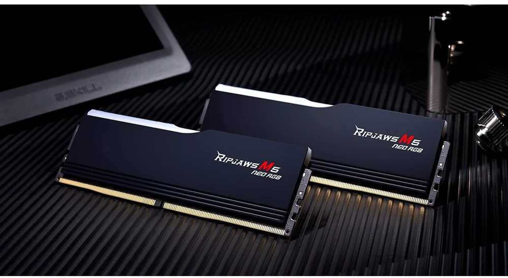 RAM Atmintis G.Skill Ripjaws M5 Neo RGB, DDR5, 64 GB, 6000MHz, CL32 (F5-6000J3238G32GX2-RM5NRK)