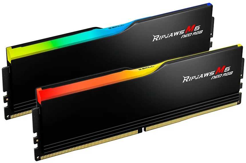 RAM Atmintis G.Skill Ripjaws M5 Neo RGB, DDR5, 64 GB, 6000MHz, CL32 (F5-6000J3238G32GX2-RM5NRK)