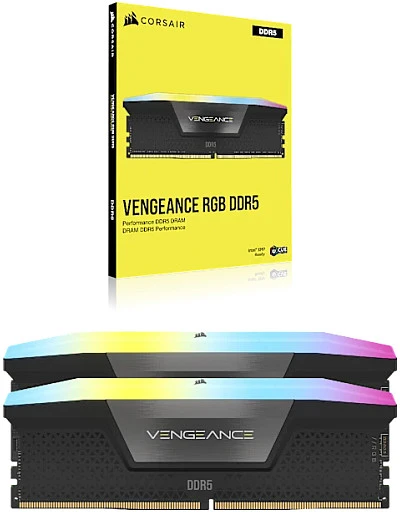RAM „Corsair Vengeance RGB CMH64GX5M2D6000C40“ atminties modulis 64 GB, 2 x 32 GB, DDR5, 6000 MT/s, 288 kontaktų, DIMM