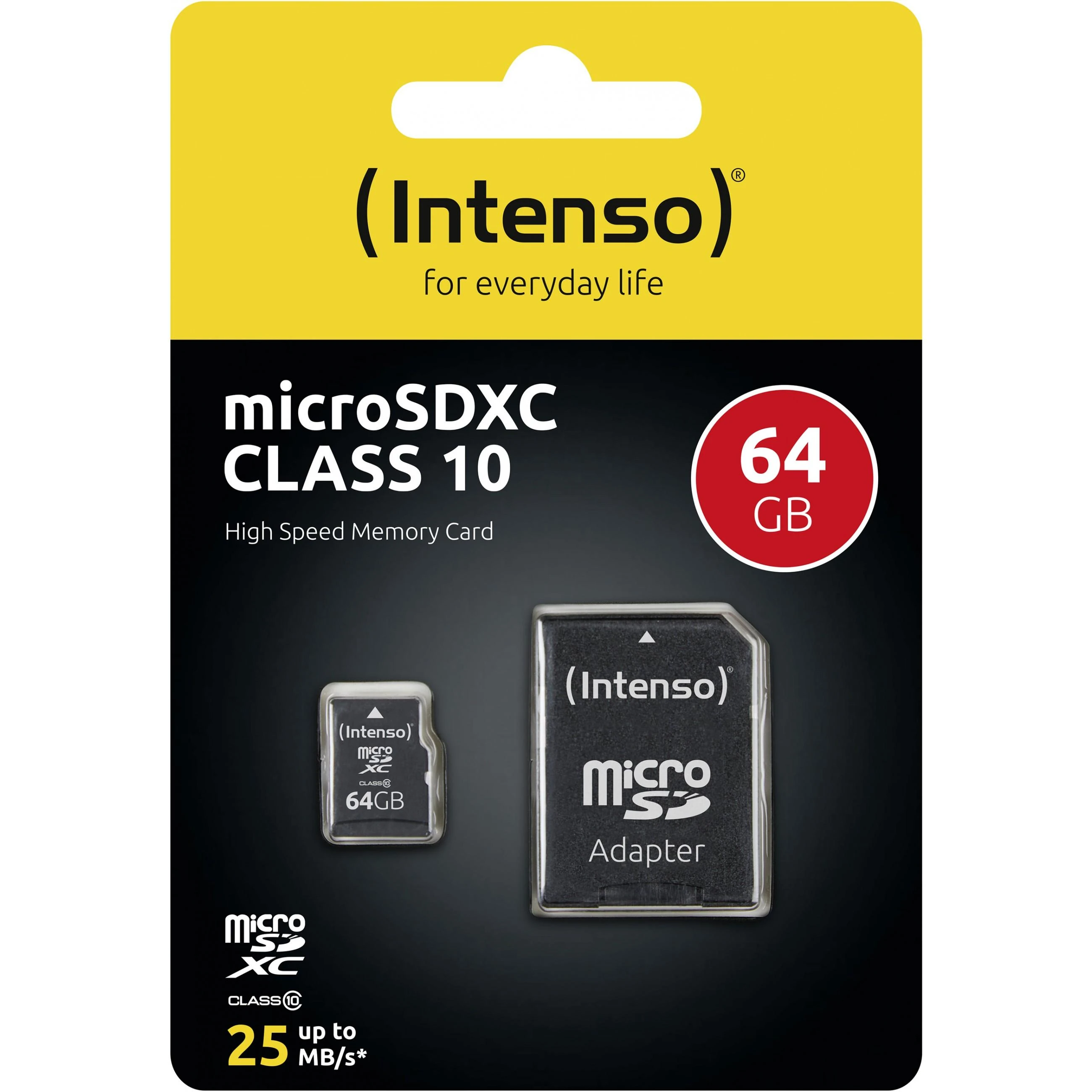 Atminties kortelė INTENSO 3413490 Intenso micro SD 64GB SDXC kortelė, 10 klasė