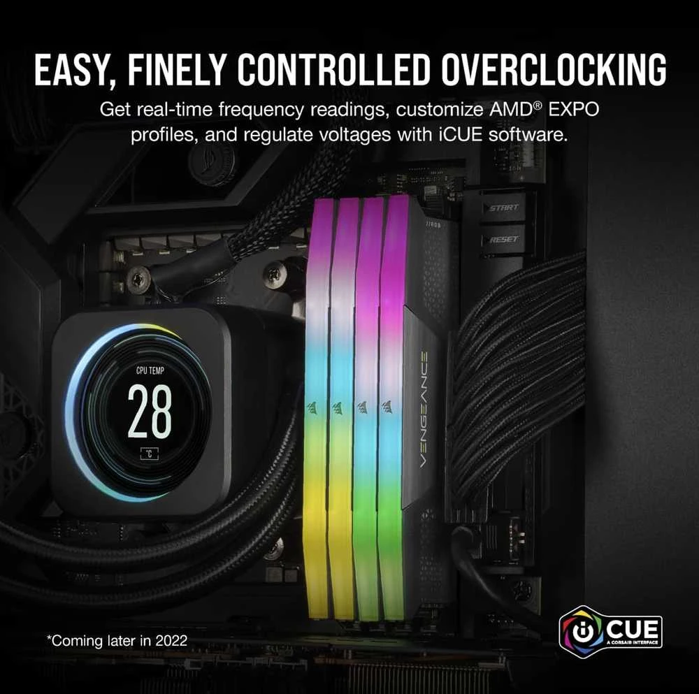 RAM 64 GB PC 5200 CL40 CORSAIR KIT (2 x 32 GB) VENGEANCE RGB B mažmeninė prekyba