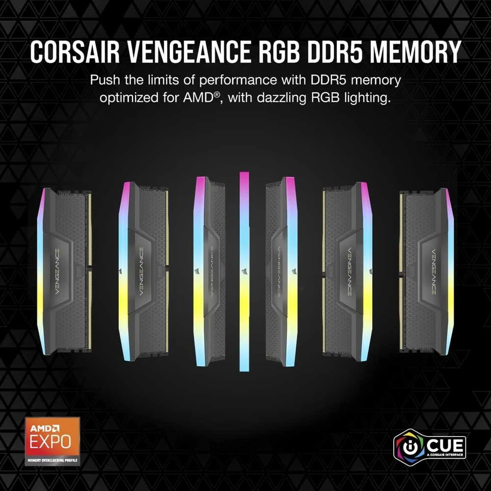 RAM 64 GB PC 5200 CL40 CORSAIR KIT (2 x 32 GB) VENGEANCE RGB B mažmeninė prekyba