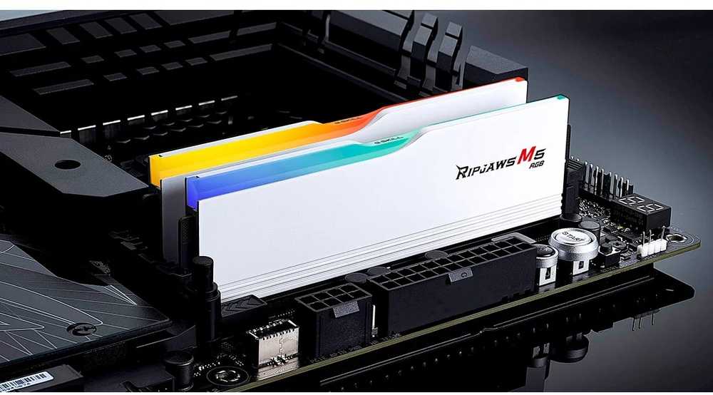 RAM Atmintis G.Skill Ripjaws M5 RGB, DDR5, 64 GB, 5200MHz, CL40 (F5-5200J4040A32GX2-RM5RW)