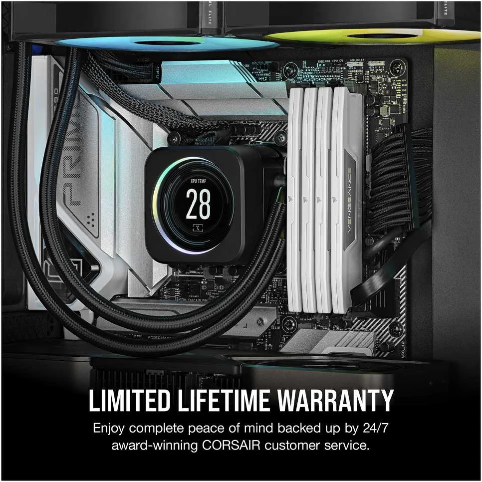 RAM 64GB PC 6000 CL30 CORSAIR KIT (2x32GB) VENGEANCE baltas mažmeninė prekyba