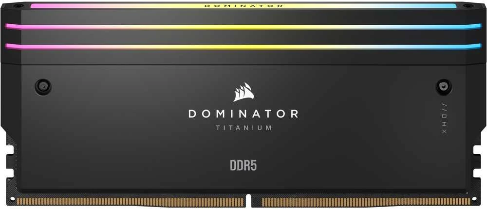 Stacionarių kompiuterių atmintis CORSAIR RAM DOMINATOR TITANIUM CMP64GX5M2B6400C32 RGB 64GB (2 x 32GB), Juodos spalvos