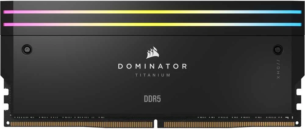Stacionarių kompiuterių atmintis CORSAIR RAM DOMINATOR TITANIUM CMP64GX5M2B6400C32 RGB 64GB (2 x 32GB), Juodos spalvos