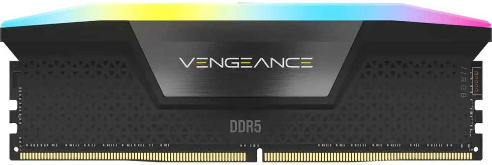 Atminties kortelė telefonui CORSAIR VENGEANCE® RGB 64GB (2x32GB) DDR5 DRAM 6400MT/s CL32 Memory Kit — Juodas
