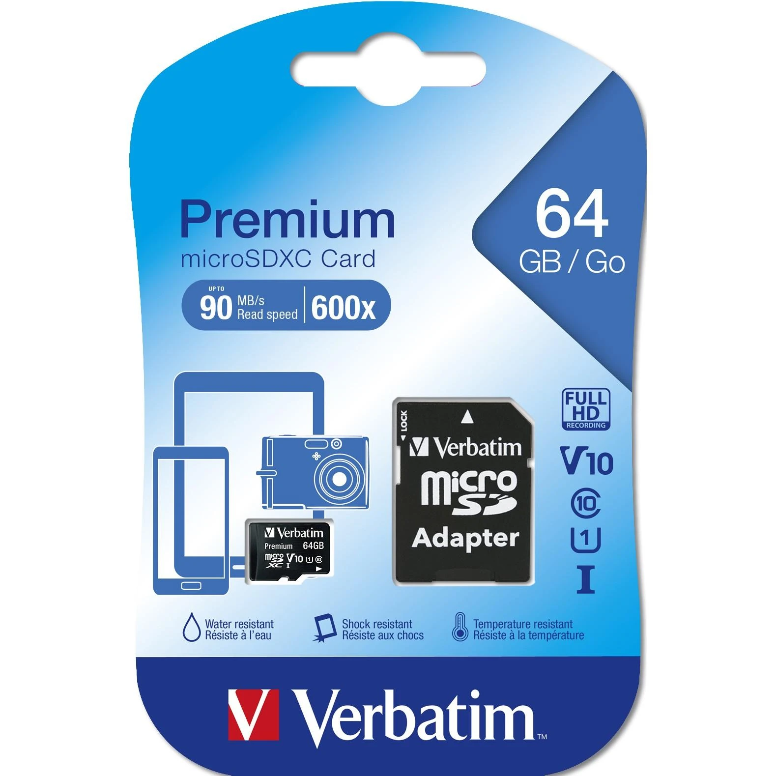 Atminties kortelė Verbatim Micro SDXC 64GB Class 10 su adapteriu