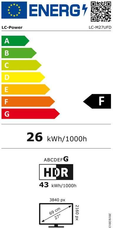 LC-Power 68,58 cm (27 colių) LC-M27UFD DP+HDMI 2.1 4K dviejų režimų monitorius