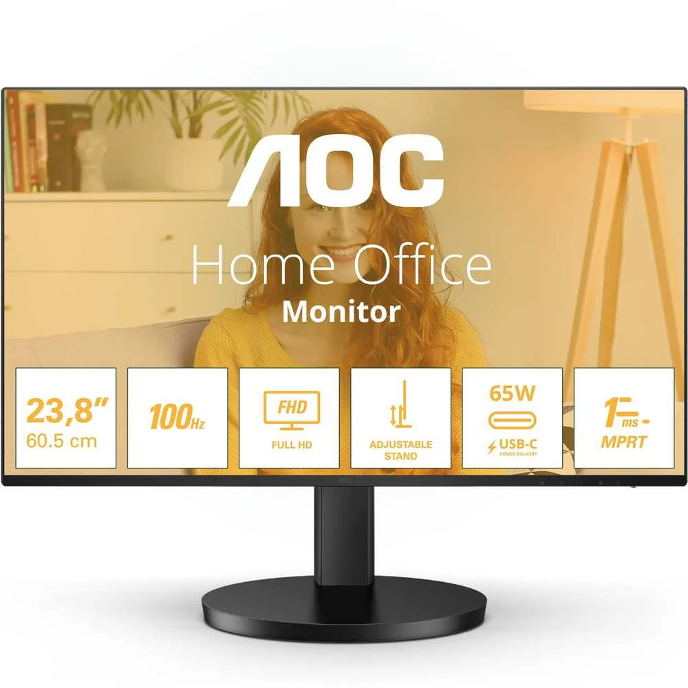 Monitorius AOC Q27B3CF2, 27" QHD (2560x1440) IPS, 100Hz, USB-C PD 65W, HDMI, garsiakalbiai, reguliuojamas stovas